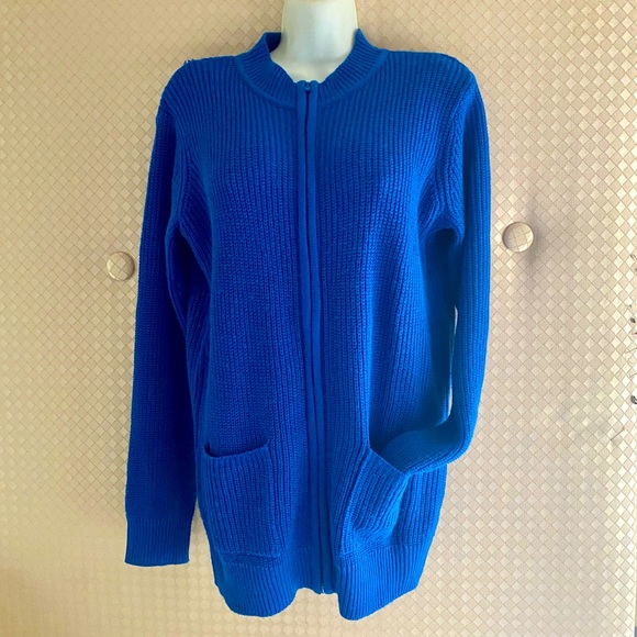 🧵CW CLASSICS🧵LONG ZIP CARDIGAN SWEATER POCKETS🧢 - Picture 2 of 11